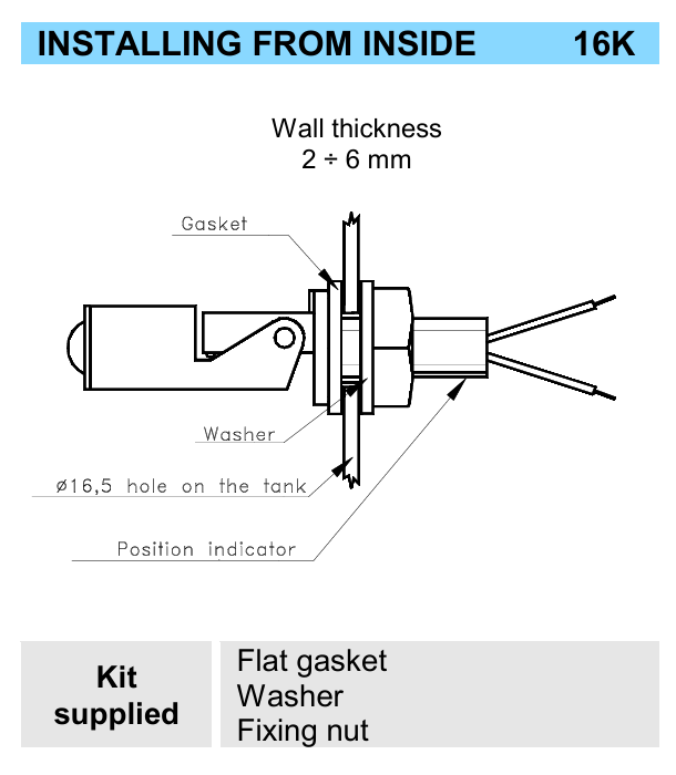 Senseca Niveauschakelaar Eenvoudig Wandmontage